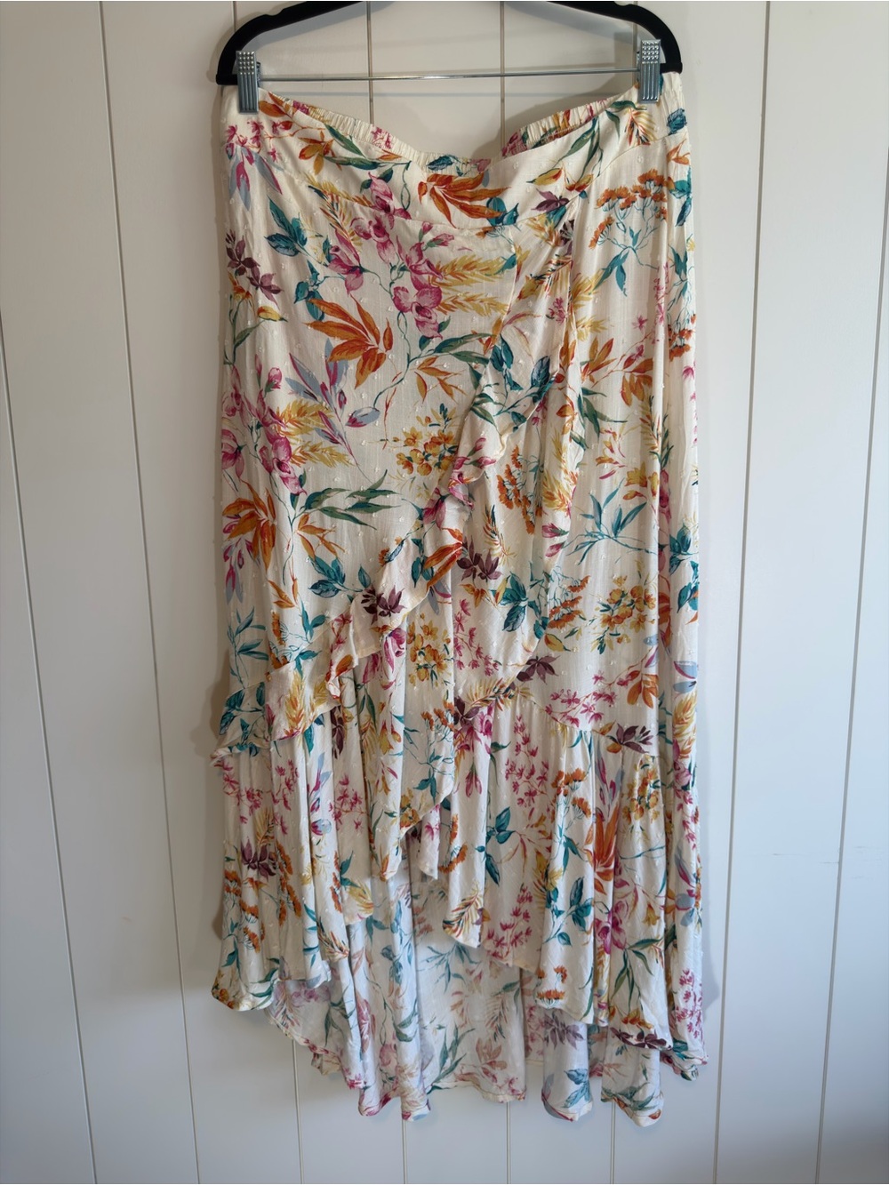 torrid Cream Floral High-Low Maxi Skirt
